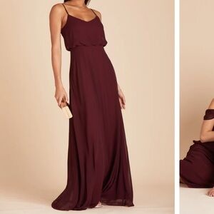 Birdy Grey Gwennie Dress in Chiffon Cabernet Sz Medium